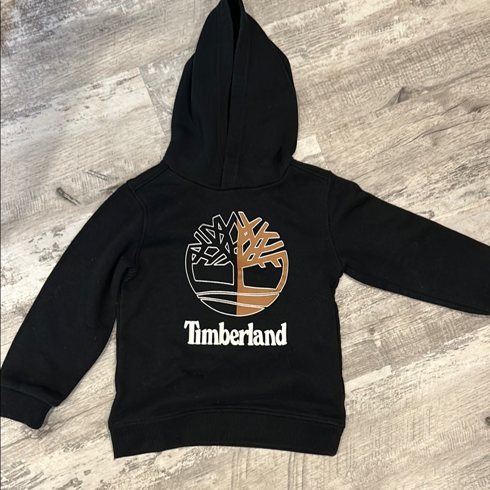 Timberland Black Hoodie with Logo and Pullover Style